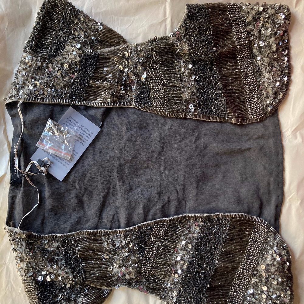 SEQUINED Bolero capped sleeve jacket S/M